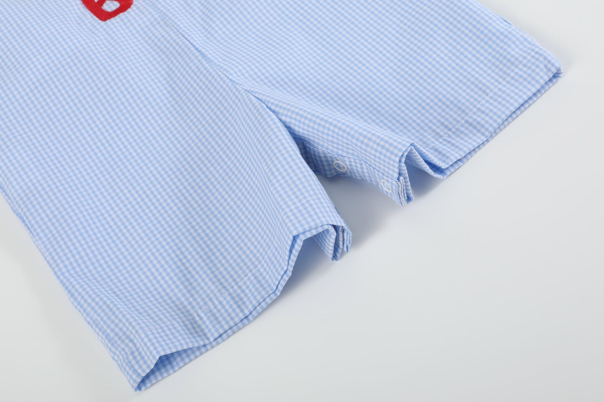 Blue Gingham Shortalls – All American Boy