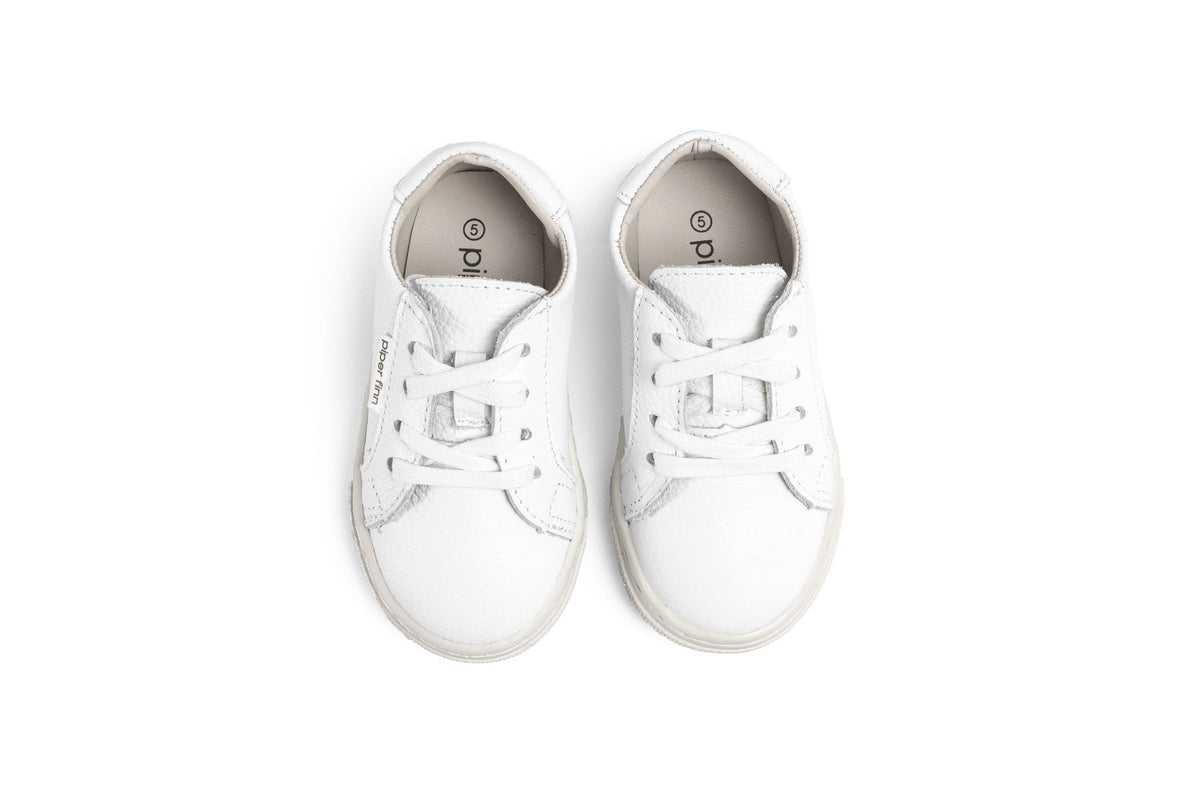 All White KidsLeather Sneakers - Blissfully Lavender BoutiquePiper finn