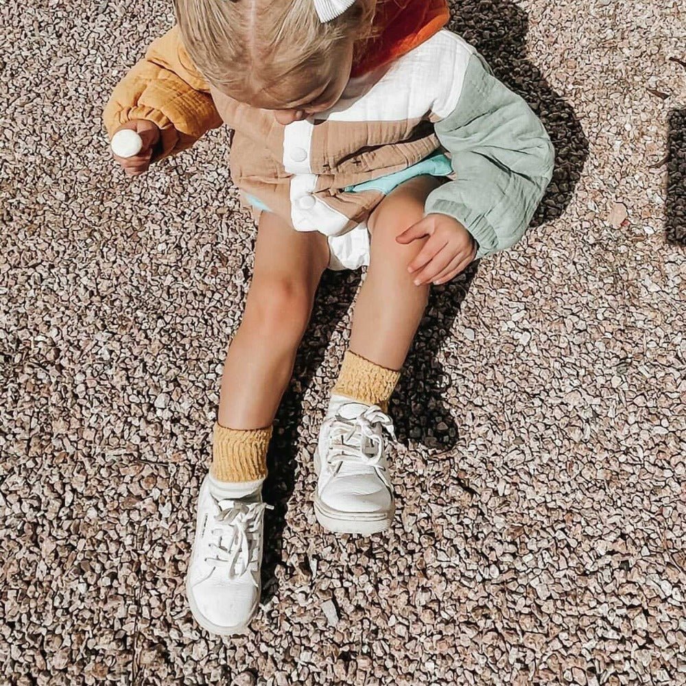 All White KidsLeather Sneakers - Blissfully Lavender BoutiquePiper finn