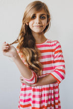 All You Need is Love 3/4 Sleeve Pocket Twirl Dress - Blissfully Lavender BoutiqueMila & Rose ®