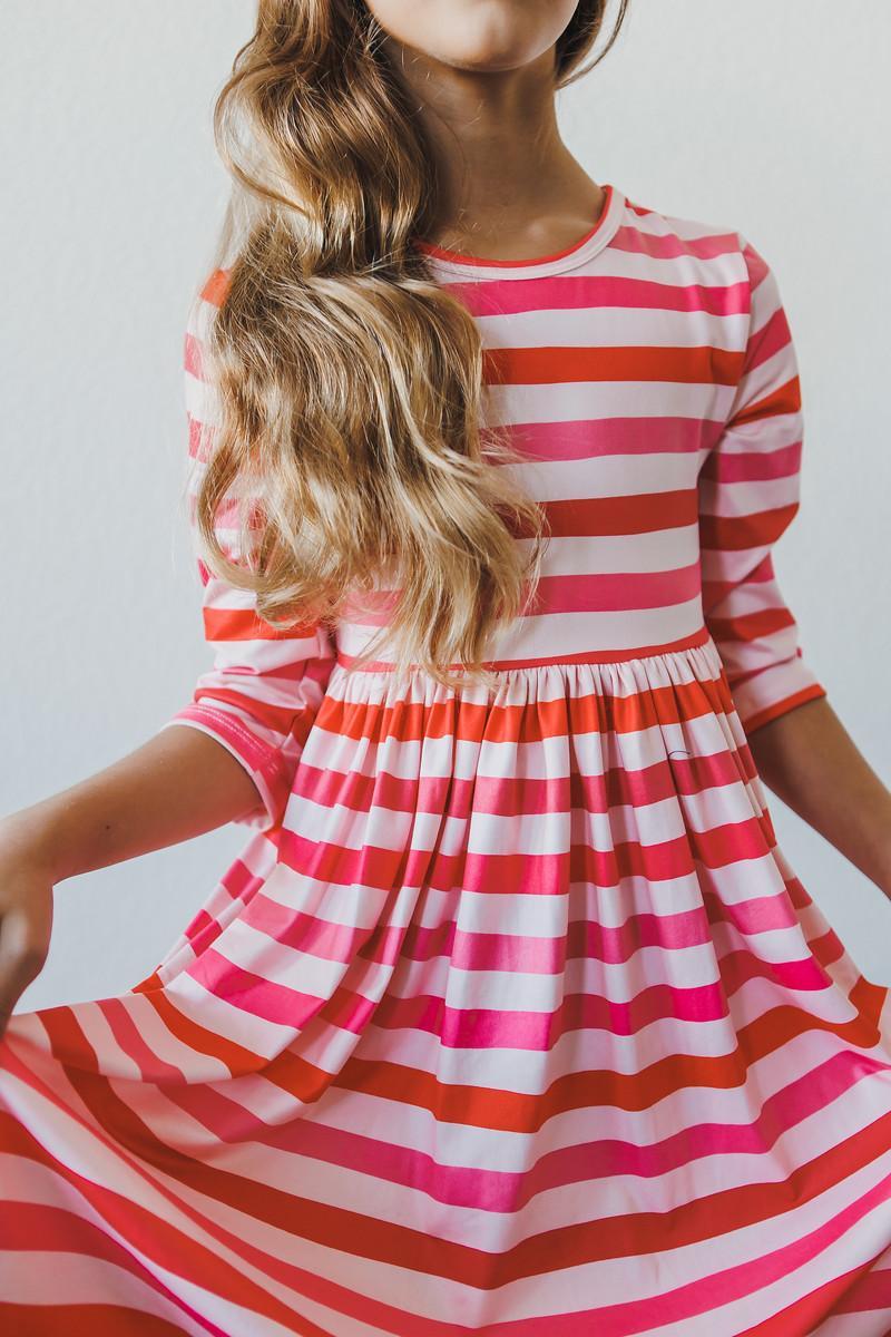 All You Need is Love 3/4 Sleeve Pocket Twirl Dress - Blissfully Lavender BoutiqueMila & Rose ®