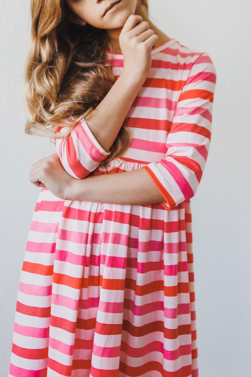 All You Need is Love 3/4 Sleeve Pocket Twirl Dress - Blissfully Lavender BoutiqueMila & Rose ®