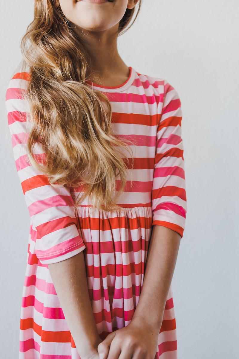 All You Need is Love 3/4 Sleeve Pocket Twirl Dress - Blissfully Lavender BoutiqueMila & Rose ®