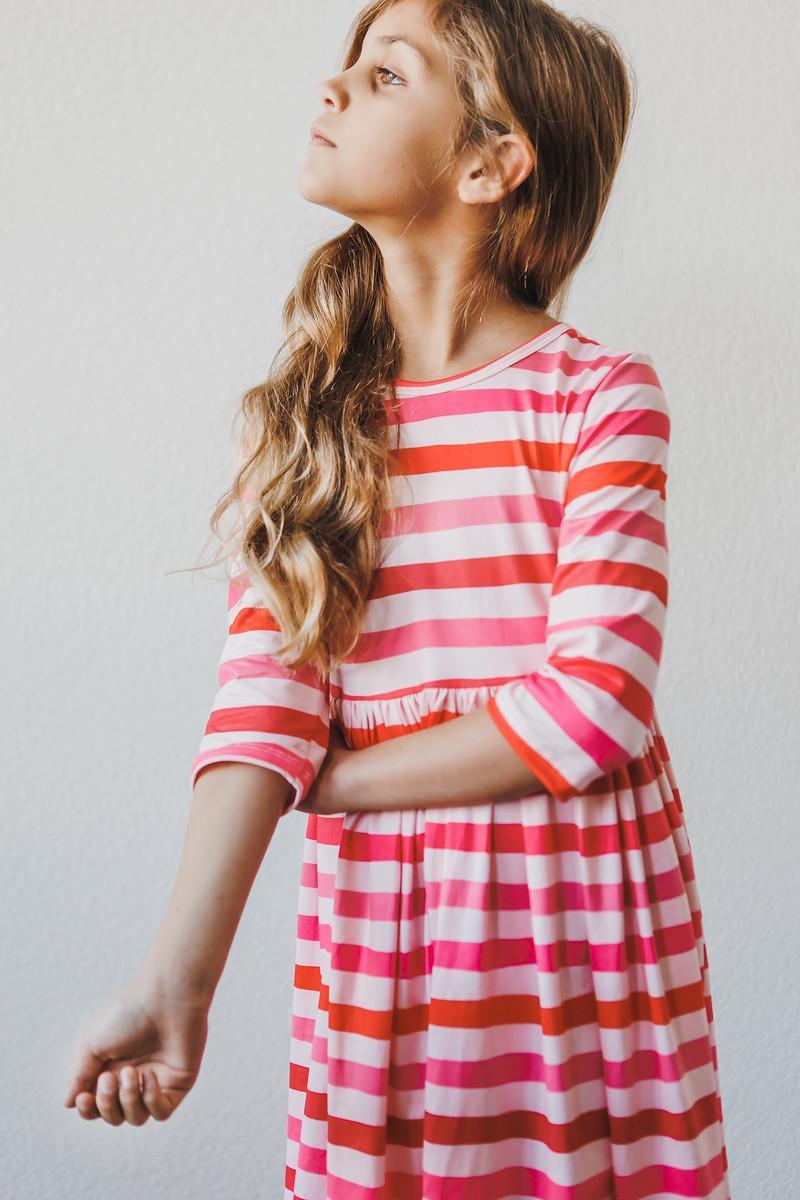 All You Need is Love 3/4 Sleeve Pocket Twirl Dress - Blissfully Lavender BoutiqueMila & Rose ®