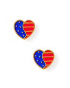 American Heart Stud Earrings – Screwback Gold - Blissfully Lavender BoutiqueShop LINNY CO