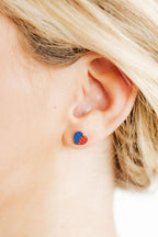 American Heart Stud Earrings – Screwback Gold - Blissfully Lavender BoutiqueShop LINNY CO