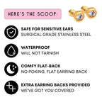 American Heart Stud Earrings – Screwback Gold - Blissfully Lavender BoutiqueShop LINNY CO