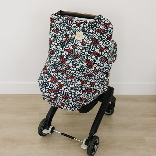 Americana Floral Ribbed Bamboo Multi - Use Cover - Blissfully Lavender BoutiqueMebie Baby