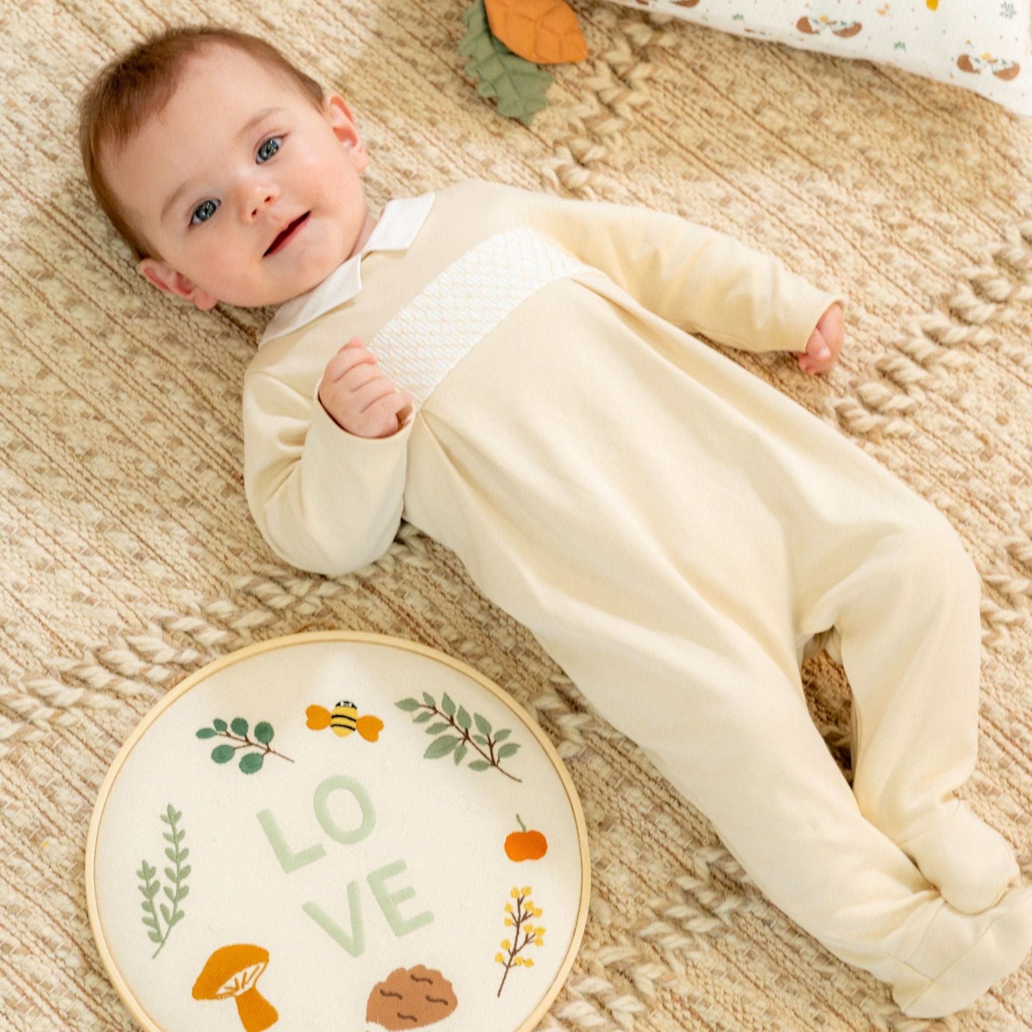 Andy Beige Organic Cotton Footie - Blissfully Lavender BoutiqueBebe Sweeny