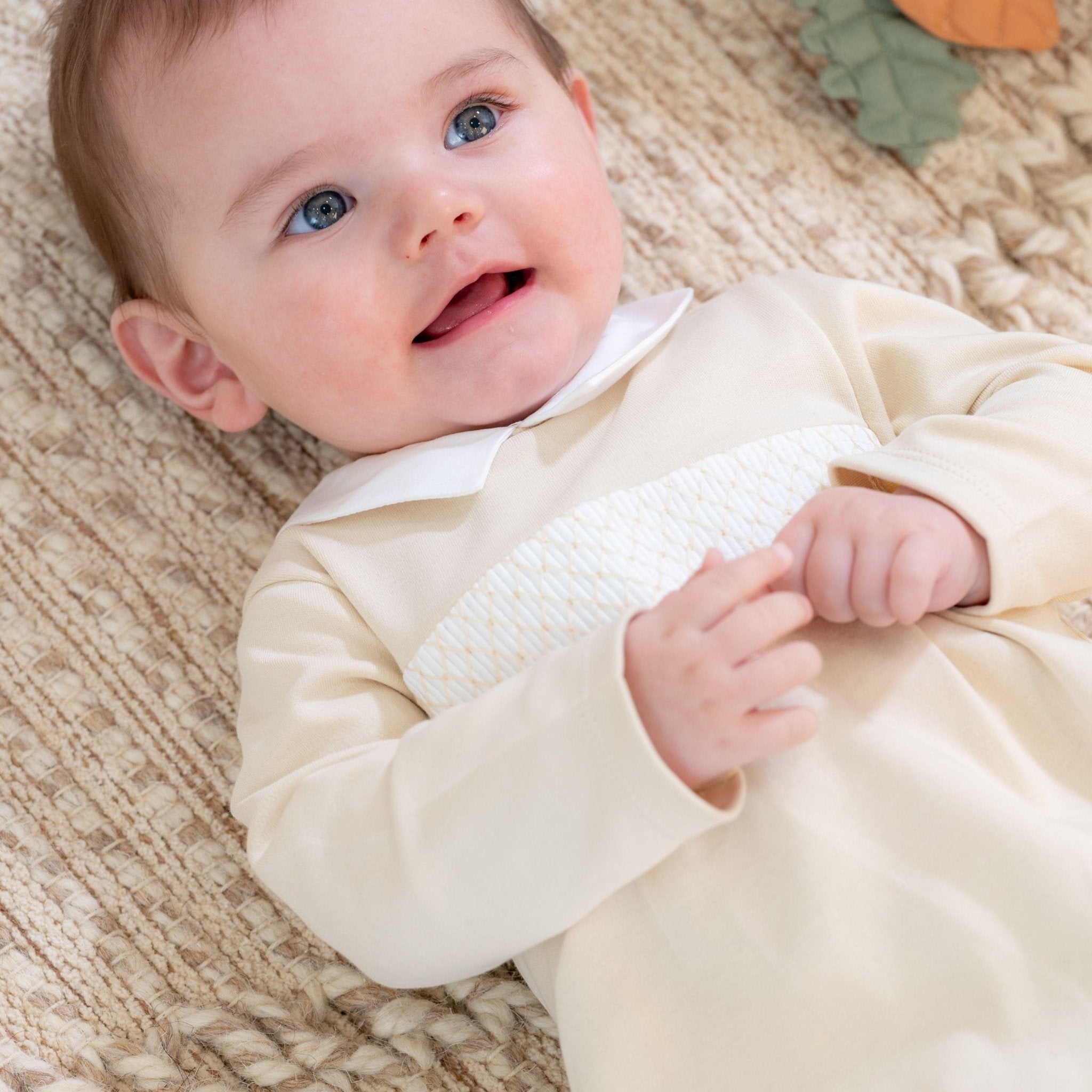 Andy Beige Organic Cotton Footie - Blissfully Lavender BoutiqueBebe Sweeny