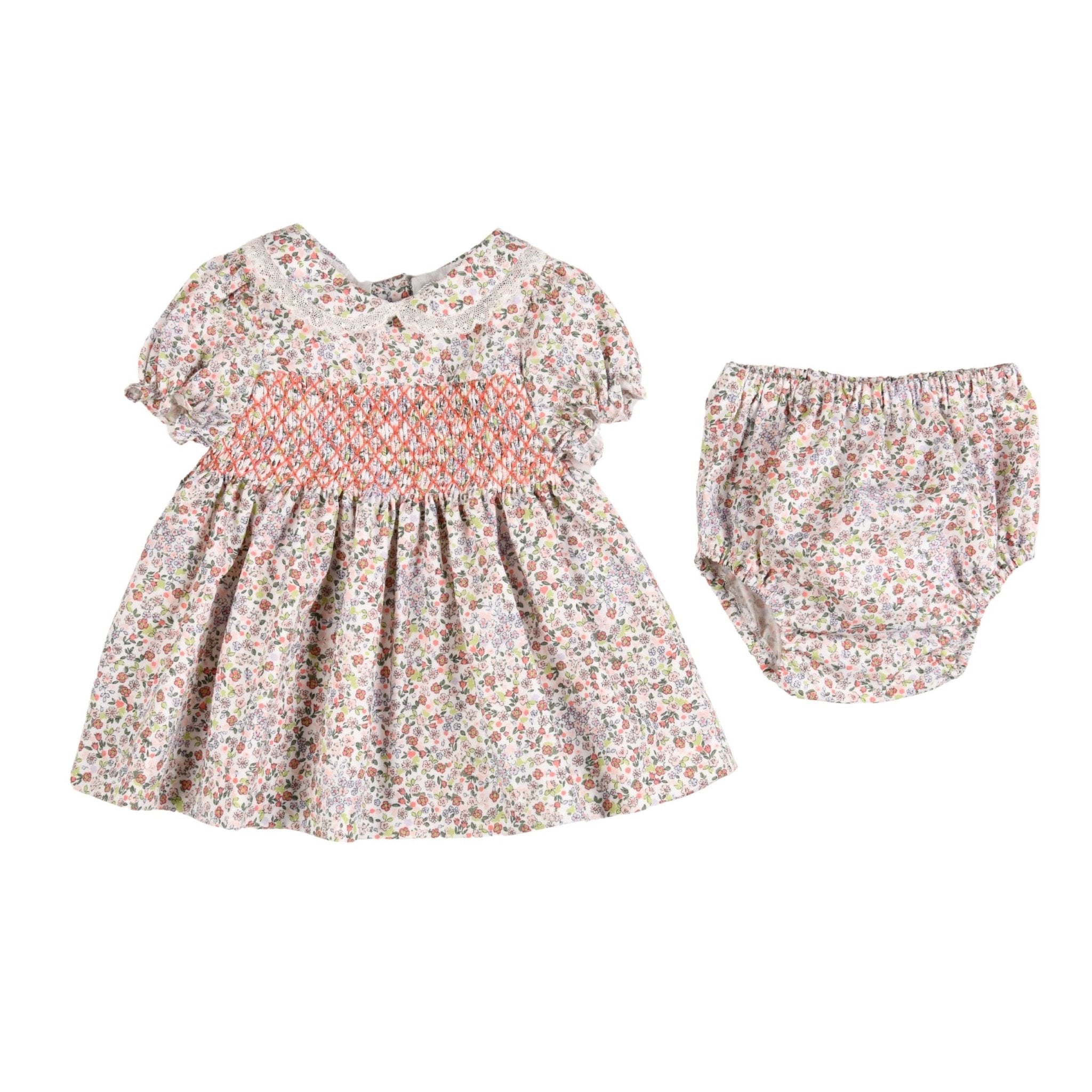 Anna Pink Smocked Floral Dress - Blissfully Lavender BoutiqueBebe Sweeny