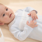 Ary Blue & White Organic Cotton Footie - Blissfully Lavender BoutiqueBebe Sweeny