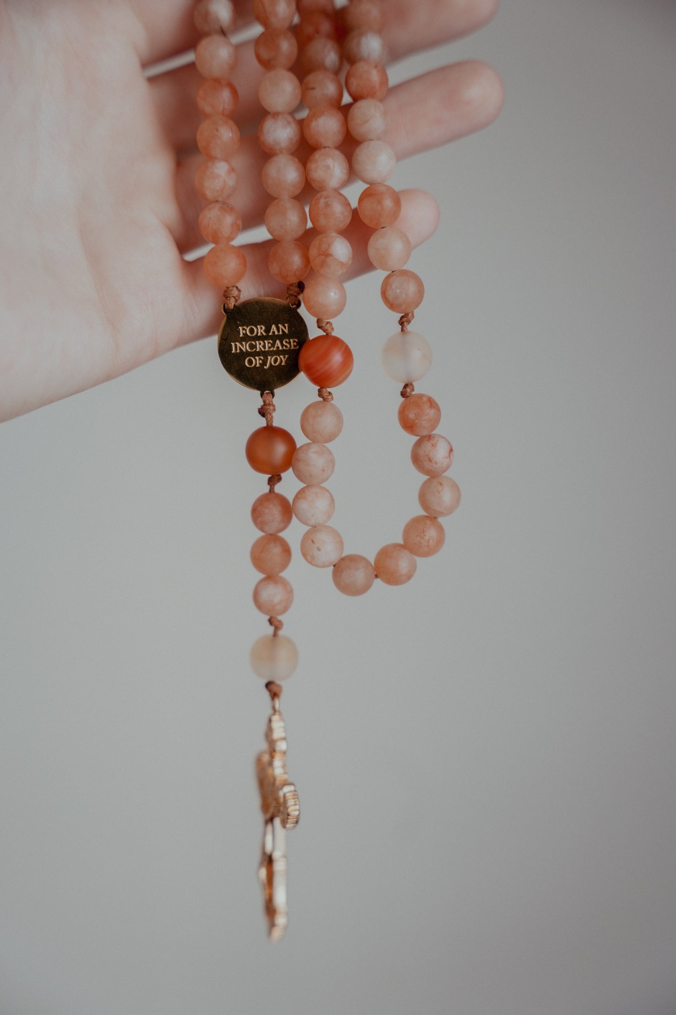 St. Teresa of Avila Rosary – Fiery Matte Stone & Gold