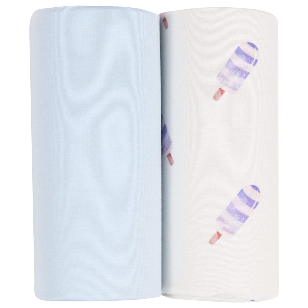 Baby Blue Popsicle Swaddle Blanket - 2 Pack - Blissfully Lavender BoutiqueGoosewaddle® | Newborn Baby Blankets Toys Teethers Bibs & More
