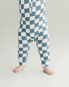 Baby Boy Blue Bamboo Checkered Jumpsuit - Blissfully Lavender BoutiqueLUCKY PANDA KIDS