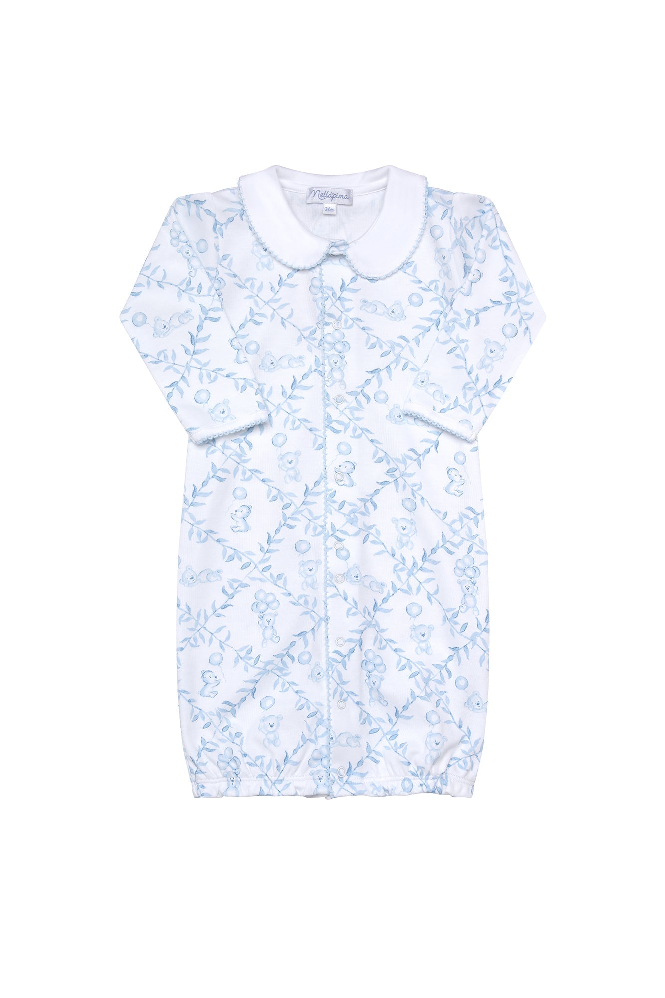 Baby Boy Blue Bears Trellace Baby Converter Gown - Blissfully Lavender BoutiqueNella Pima