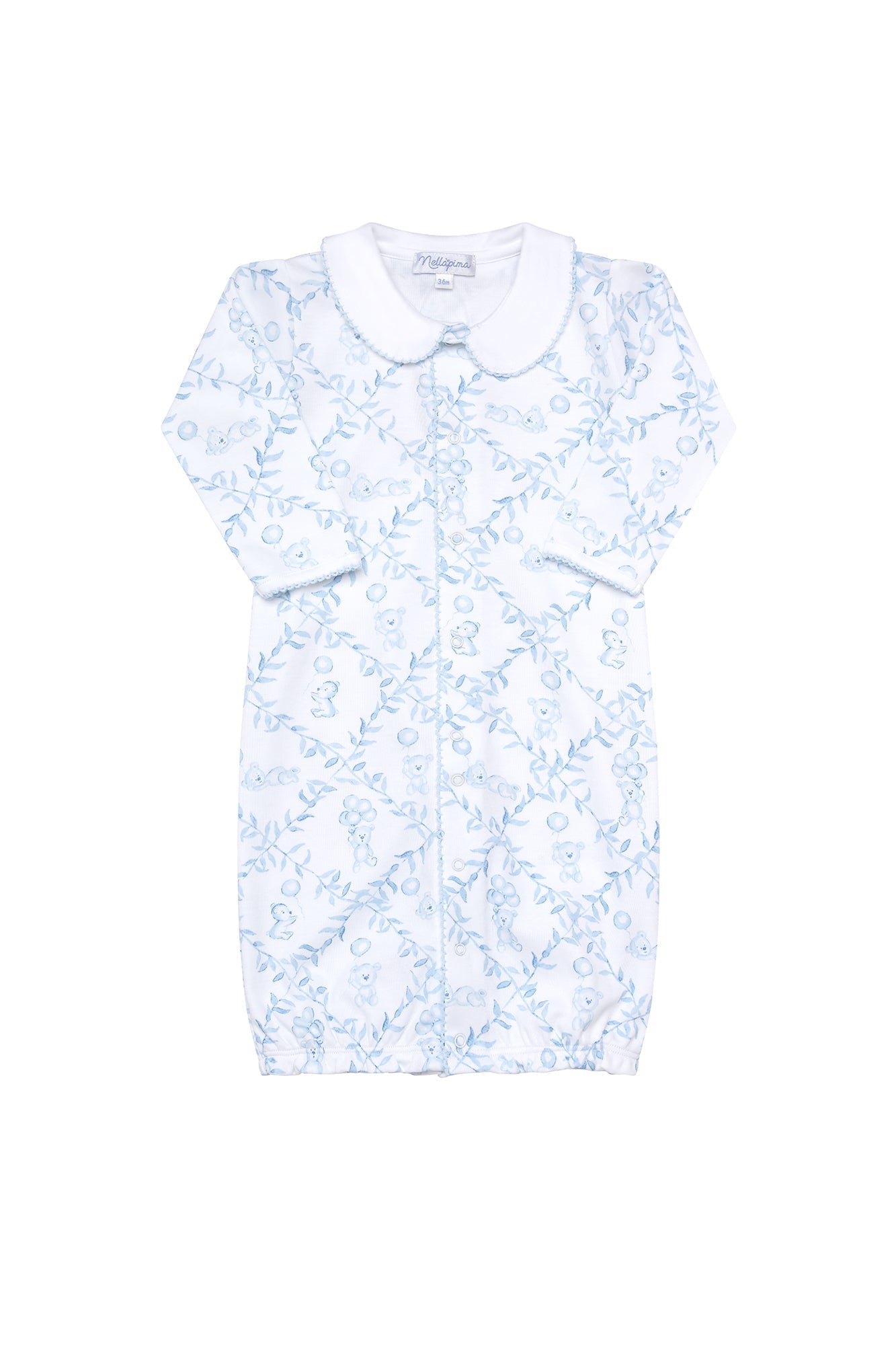 Baby Boy Blue Bears Trellace Baby Converter Gown - Blissfully Lavender BoutiqueNella Pima