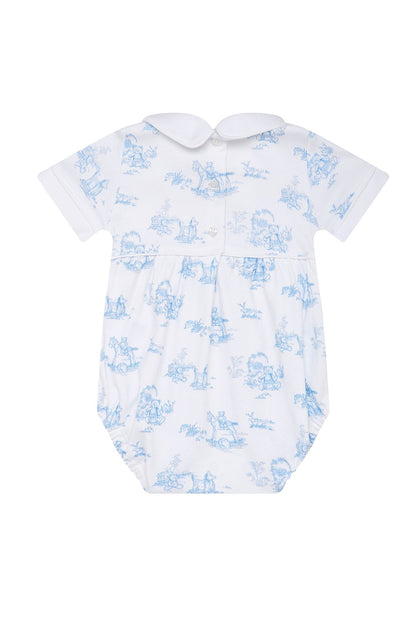 Baby Boy Blue Toile Pima Cotton Bubble - Blissfully Lavender BoutiqueNella Pima