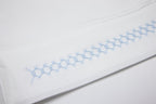 Baby Boy Classic Batiste Day Gown, White with Lt.Blue Trim - Blissfully Lavender BoutiqueCuclie