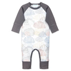 Baby Boy Colorful Clouds Sailor - Sleeve Pima Cotton Romper - Blissfully Lavender BoutiqueFeather Baby