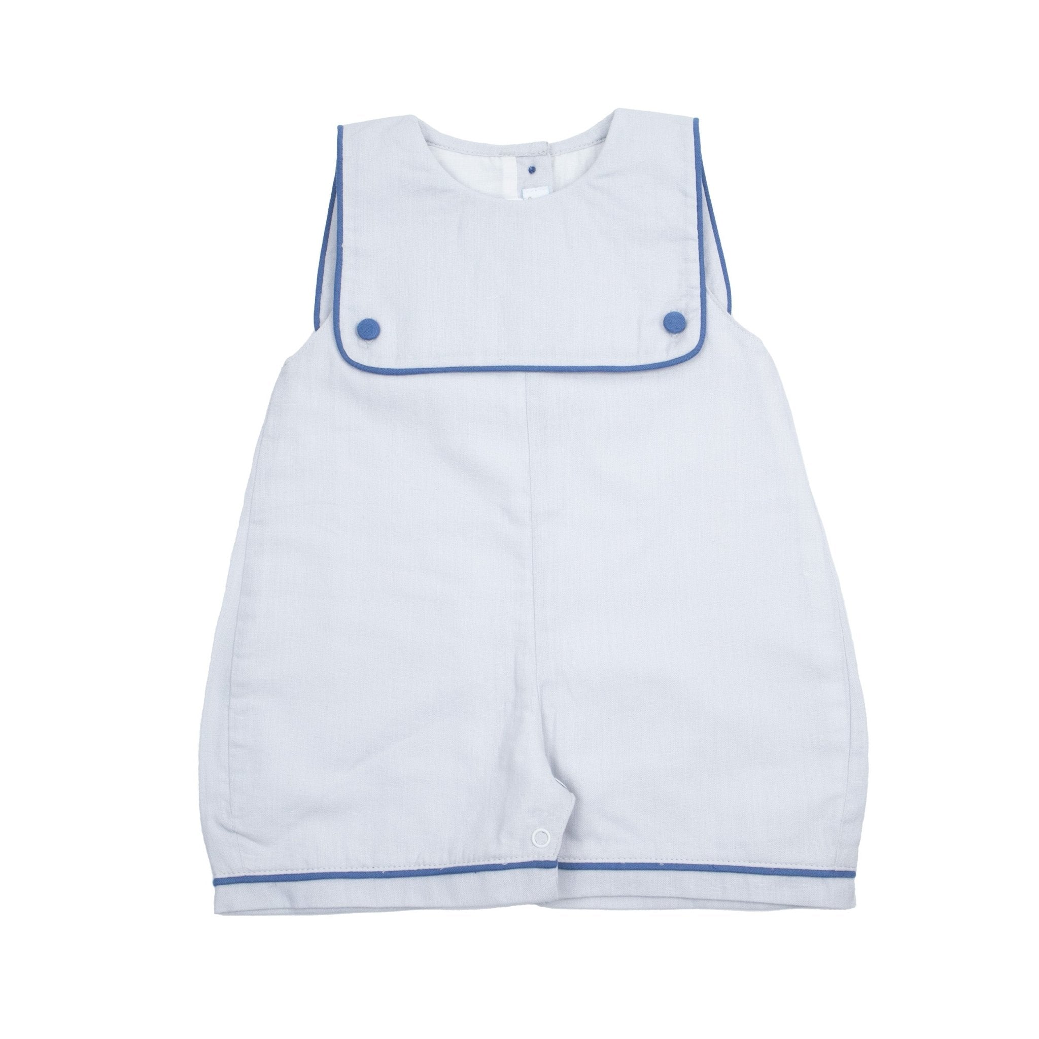 Baby Boy Oliver Nautical Linen One Piece Romper - Blissfully Lavender BoutiqueCuclie
