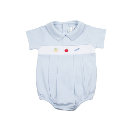 Baby Boy School Days Pointed Collar Bubble Romper - Blissfully Lavender BoutiqueCuclie