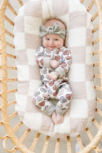 Baby Conversation Hearts Ribbed Bamboo Zipper Pajama - Blissfully Lavender BoutiqueMebie Baby