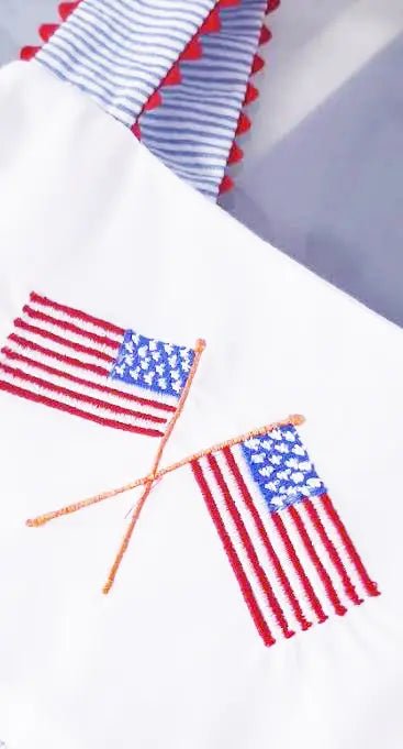 Baby Girl American Flag Romper - Blissfully Lavender BoutiqueMarco and Lizzy
