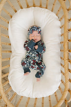 Baby Girl Americana Floral Ribbed Bamboo Zipper Pajama - Blissfully Lavender BoutiqueMebie Baby
