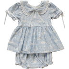 Baby Girl Blue Bunny Bloomer Set - Blissfully Lavender BoutiqueMebie Baby