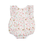 Baby Girl Bubble Romper – Selena Red Floral Ruffle - Blissfully Lavender BoutiqueCuclie