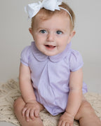 Baby Girl Elena Pima Pique Bubble Romper - Blissfully Lavender BoutiqueCuclie