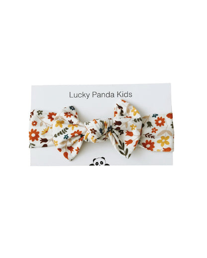 Baby Girl Fall Flowers Bamboo Headband - Blissfully Lavender BoutiqueLUCKY PANDA KIDS