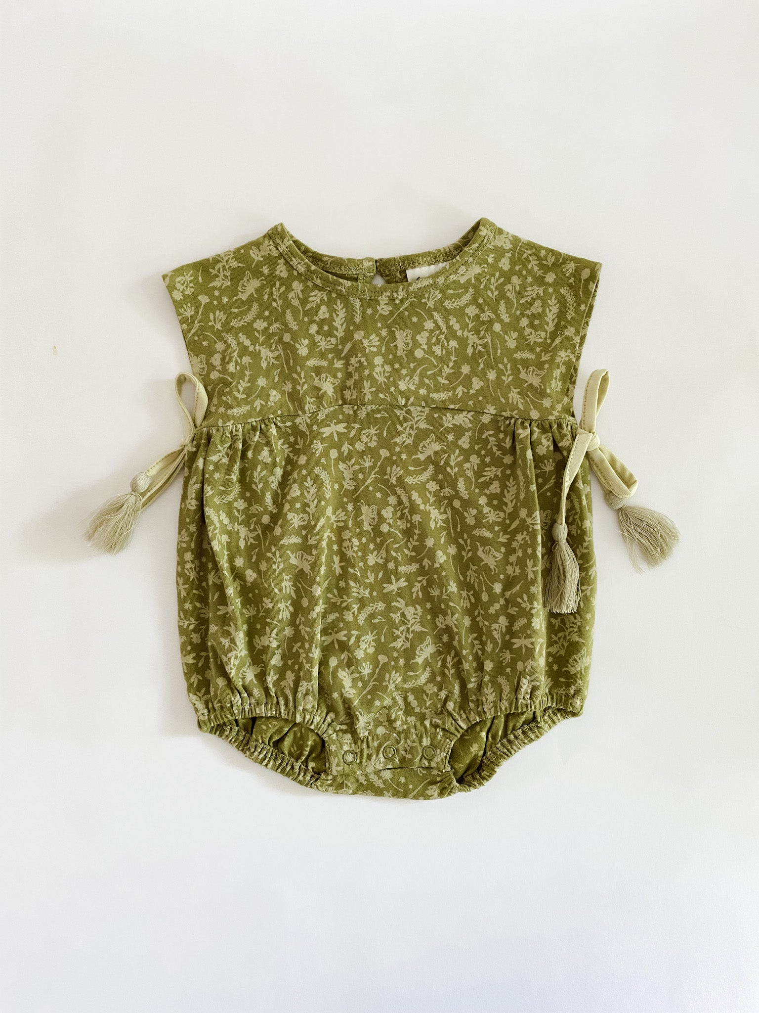 Baby Girl Fern Fairies Side Tie Romper - Blissfully Lavender BoutiqueCity Mouse