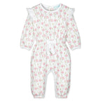 Baby Girl Hazel Waist - Tie Pima Cotton Romper - Blissfully Lavender BoutiqueFeather Baby