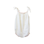 Baby Girl Off - white Eyelet Strap Romper - Blissfully Lavender BoutiqueBeet World