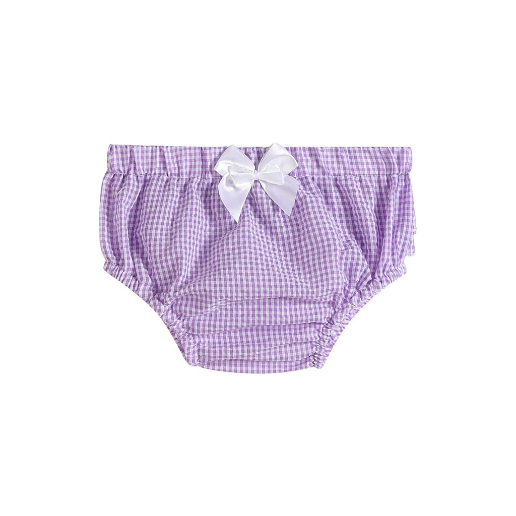 Baby Girl Pink and Purple Seersucker Woven Cotton Bloomers - 2 Pack - Blissfully Lavender BoutiqueLil Cactus