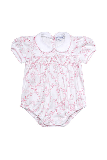 Baby Girl Pink Bears Trellace Smocked Bubble - Blissfully Lavender BoutiqueNella Pima