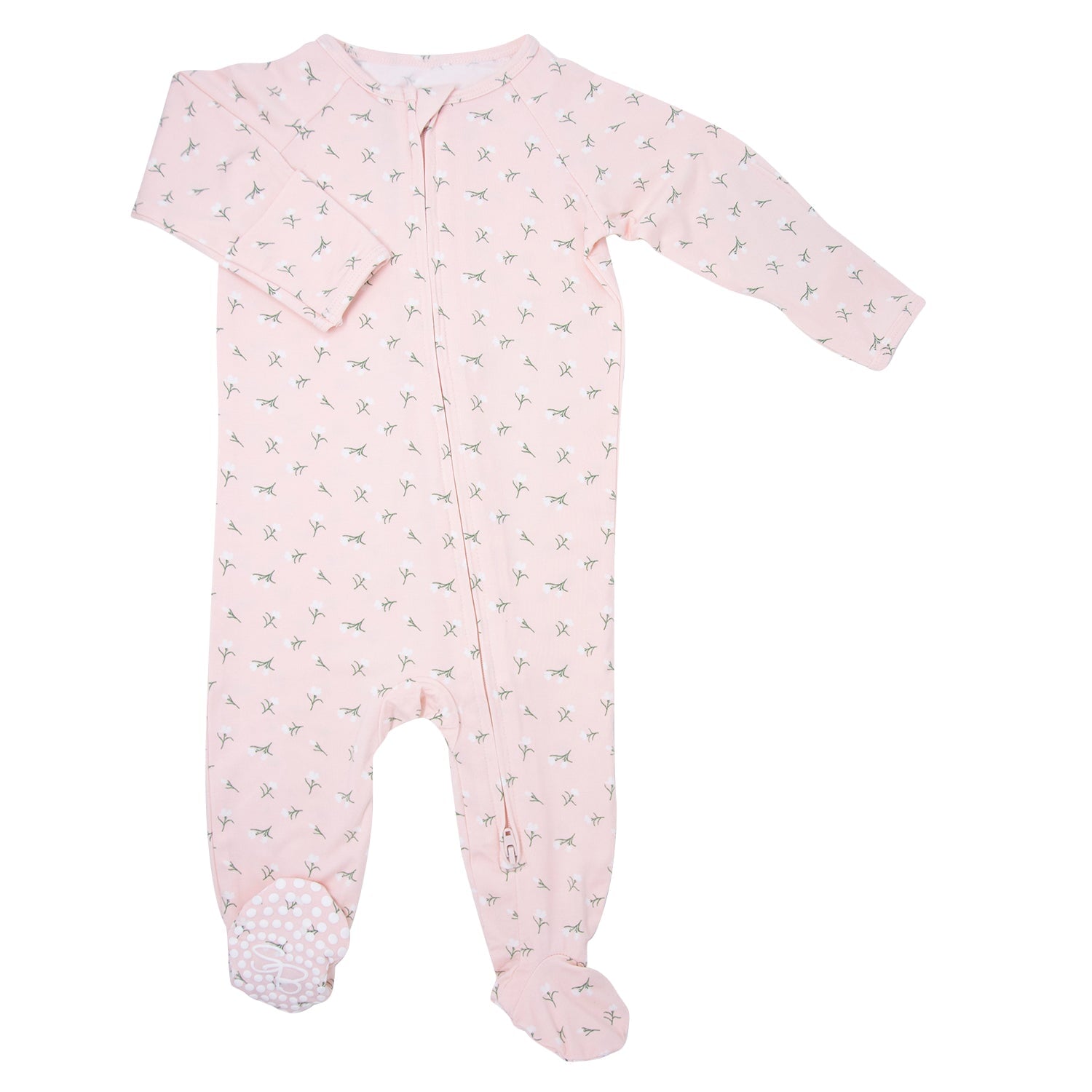 Baby Gril Luxaboo Zipper Footie in Baby's Breath - Blissfully Lavender BoutiqueSweet Bamboo