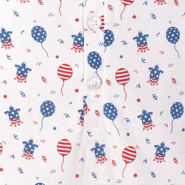 Baby USA Balloons Pima Cotton Henley Romper - Blissfully Lavender BoutiqueFeather Baby