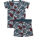 Bamboo Short Set – Americana Floral Ribbed - Blissfully Lavender BoutiqueMebie Baby