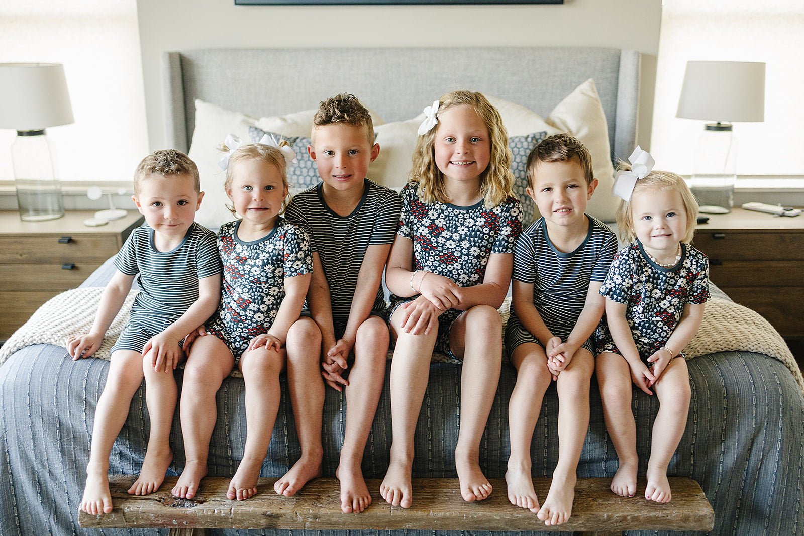 Bamboo Short Set – Americana Floral Ribbed - Blissfully Lavender BoutiqueMebie Baby