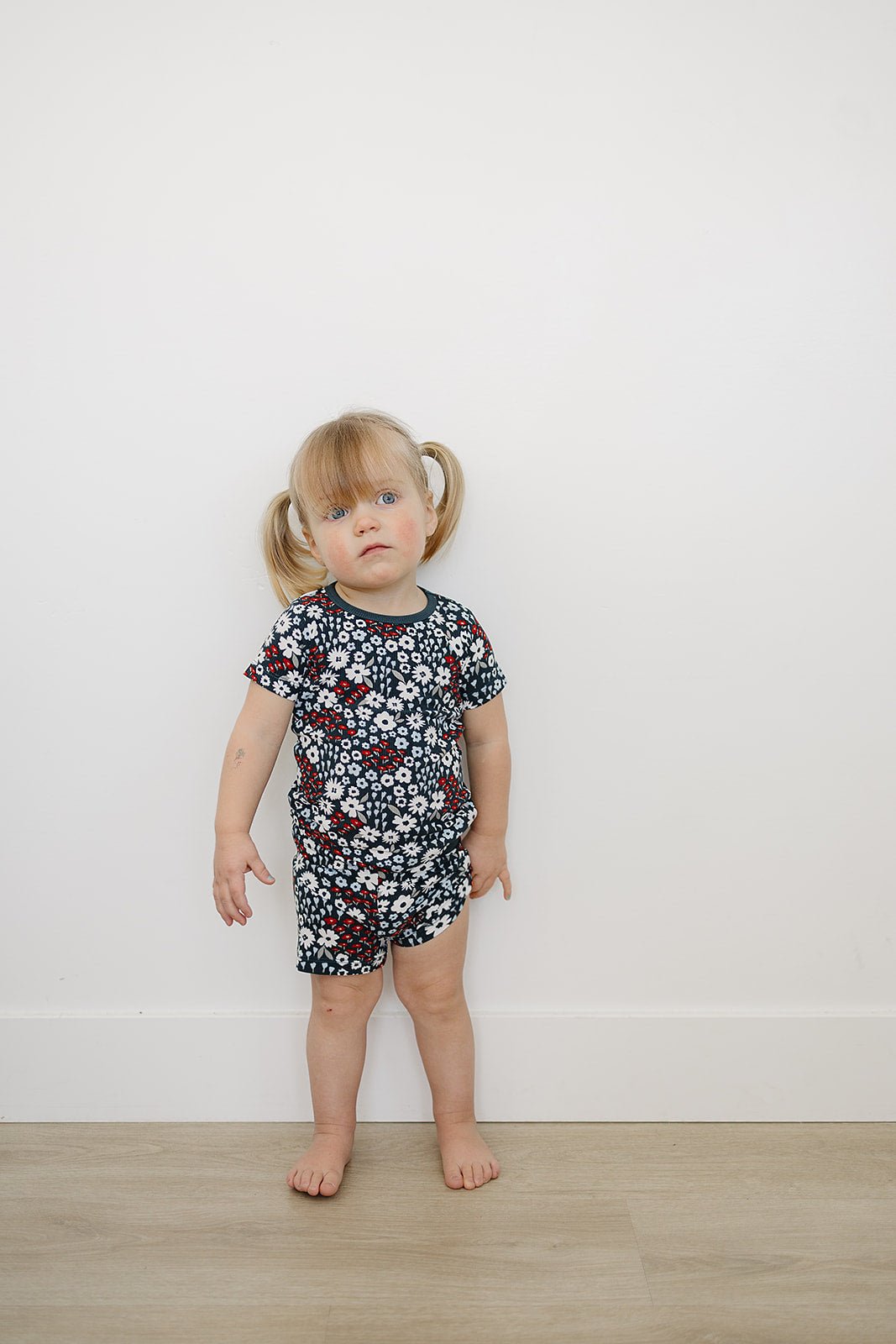 Bamboo Short Set – Americana Floral Ribbed - Blissfully Lavender BoutiqueMebie Baby