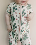 Baby Girl Cactus Flowers Bamboo Shorty Romper