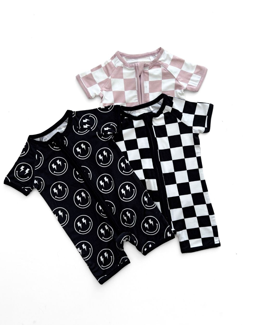 Baby Boy Electric Smiley Bamboo Shorty Romper