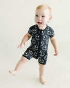Baby Boy Electric Smiley Bamboo Shorty Romper