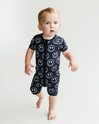 Baby Boy Electric Smiley Bamboo Shorty Romper