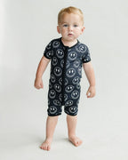 Baby Boy Electric Smiley Bamboo Shorty Romper