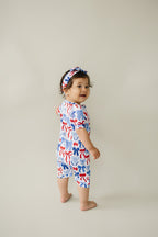 Bamboo Shorty Romper - Blissfully Lavender BoutiqueLUCKY PANDA KIDS