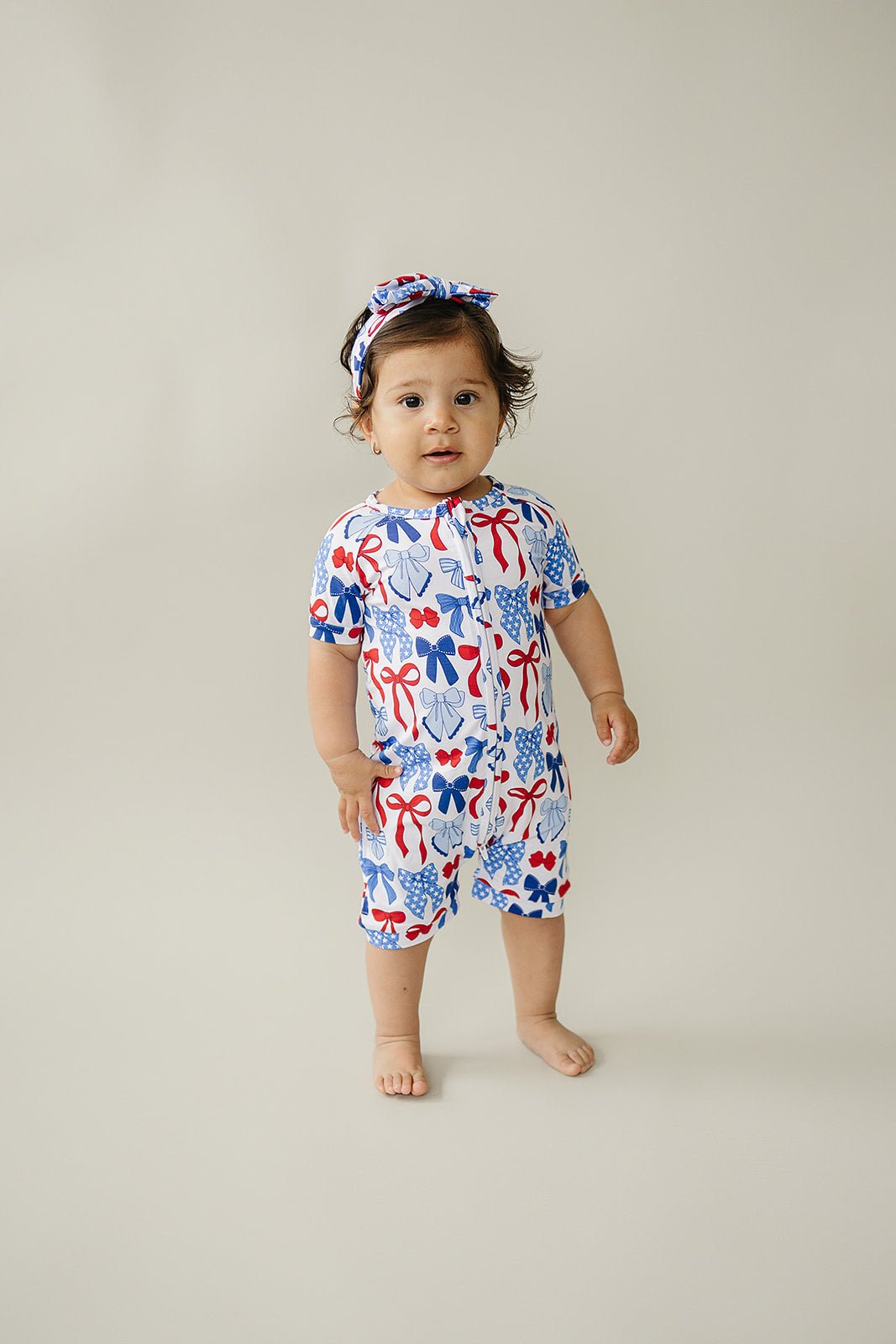 Bamboo Shorty Romper - Blissfully Lavender BoutiqueLUCKY PANDA KIDS
